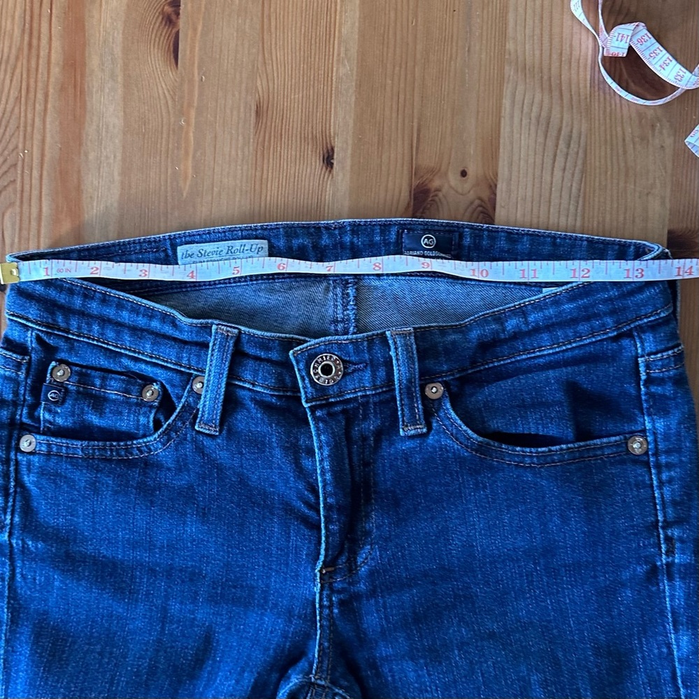 AG “The Stevie Roll-Up” slim straight cuffed blue jeans Size 26 - Picture 9 of 12